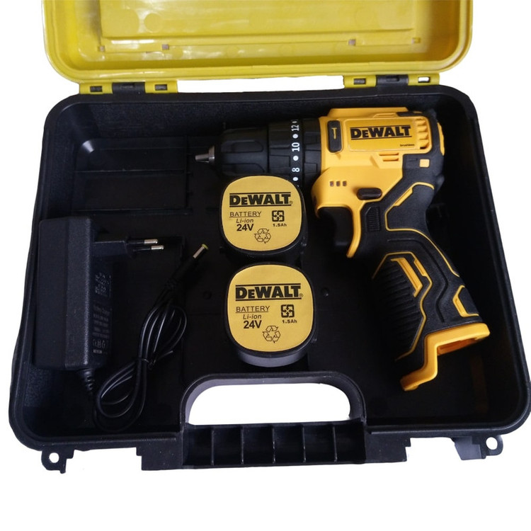 مجموعه 30 عددی دریل پیچ گوشتی چکشی شارژی مدل brushless 24v