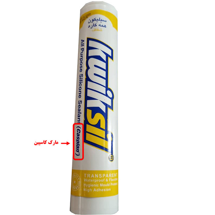 چسب سیلیکون کاسپین مدل shafaf حجم 300 میلی لیتر مجموعه 6 عددی
